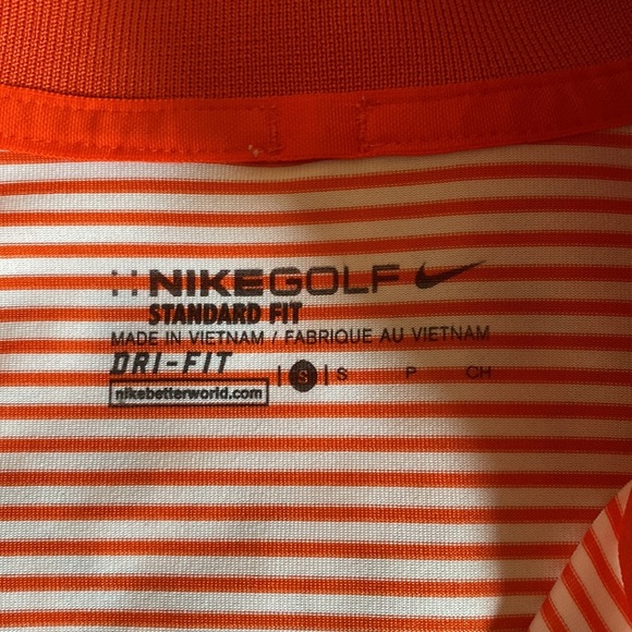 Mens Clemson orange and white stripped Nike golf polo - Picture 5 of 8